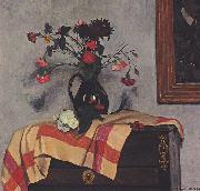 Felix Vallotton Stillleben mit Selbstportrait oil painting on canvas